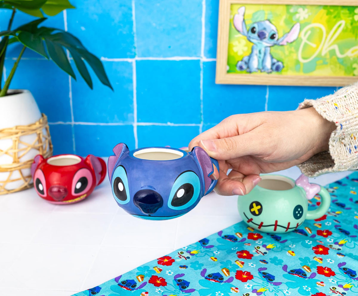 Disney Lilo & Stitch Characters 2-Ounce Sculpted Ceramic Mini Mugs | Set of 4