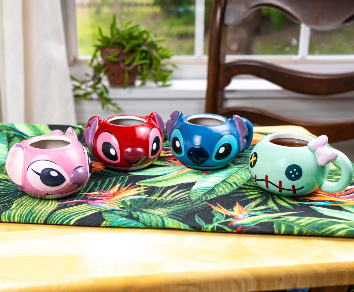 Disney Lilo & Stitch Characters 2-Ounce Sculpted Ceramic Mini Mugs | Set of 4