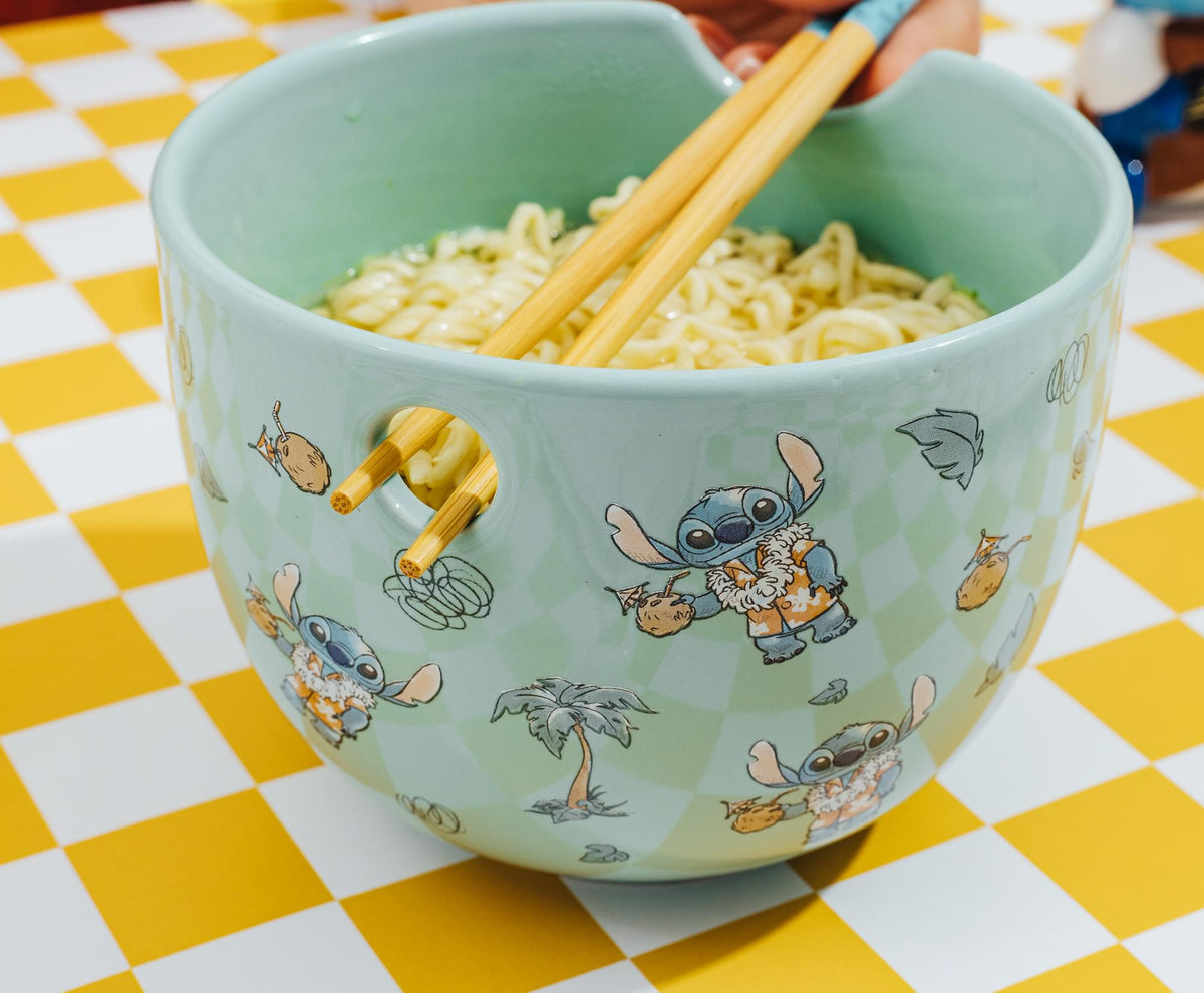 Disney Lilo & Stitch Hawaiian Icons 20-Ounce Ramen Bowl and Chopstick Set