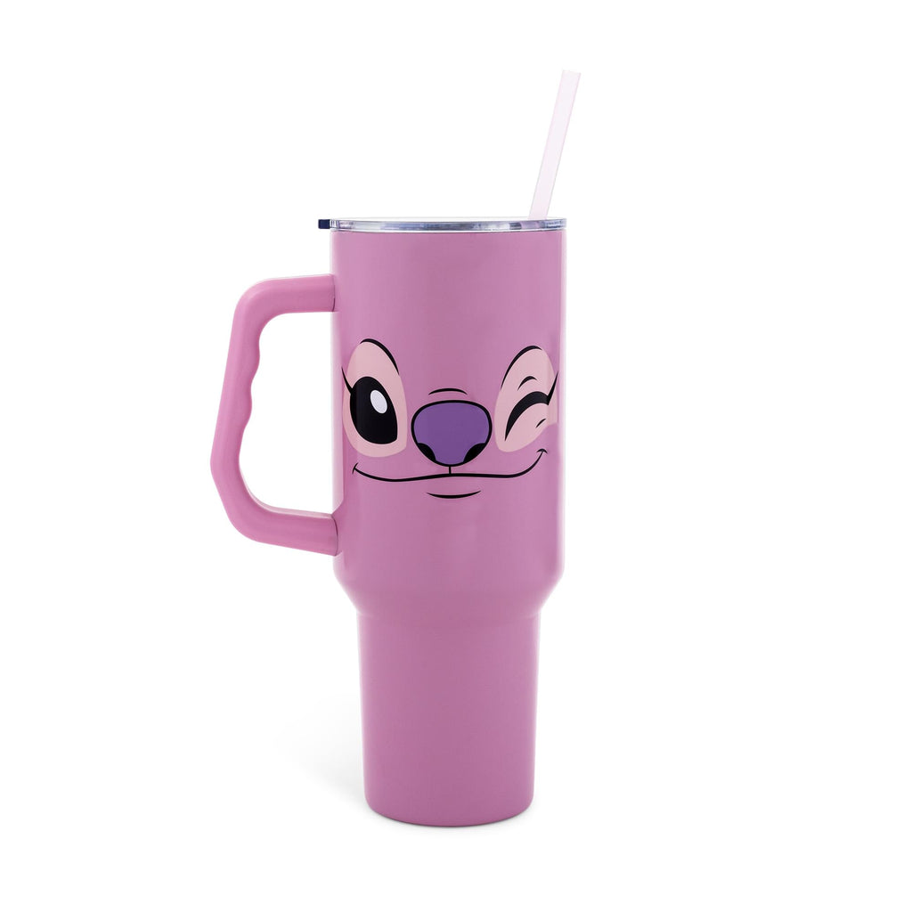 Disney Lilo & Stitch Angel Stainless Steel Tumbler With Handle | Holds 40 Ounces