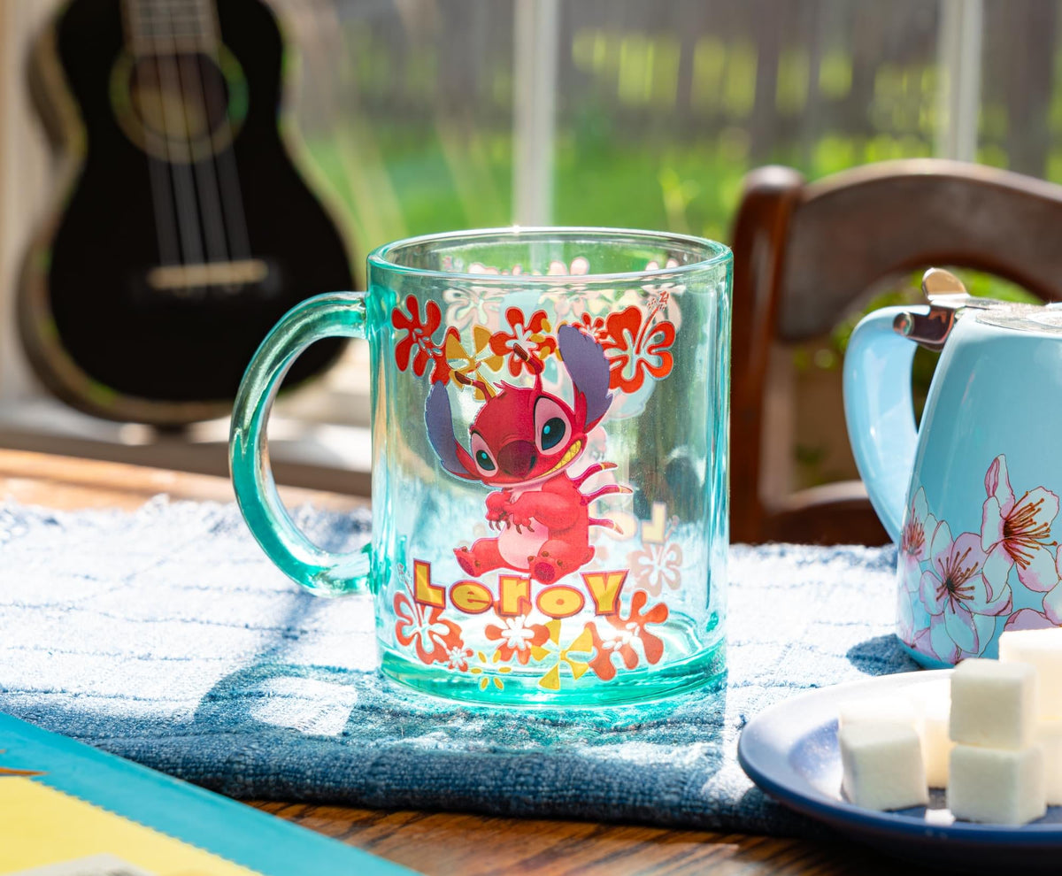 Disney Lilo & Stitch Leroy Glass Mug | Holds 18 Ounces