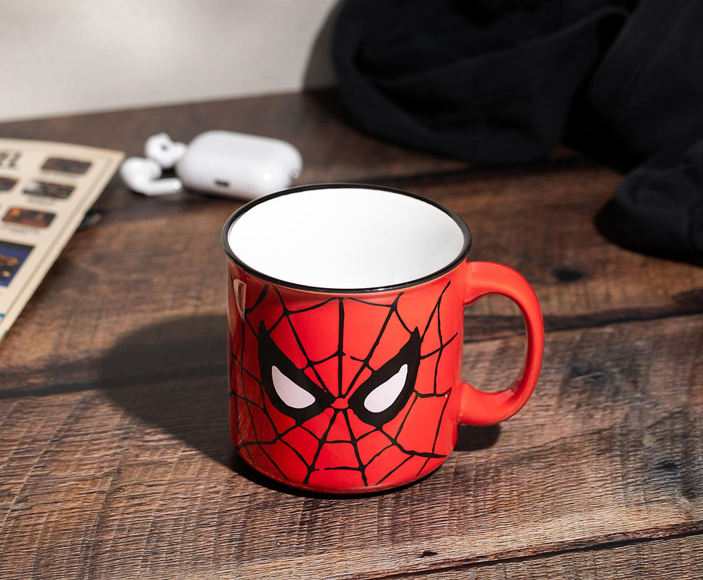 Marvel Spider-Man Face Ceramic Camper Mug | Holds 20 Ounces