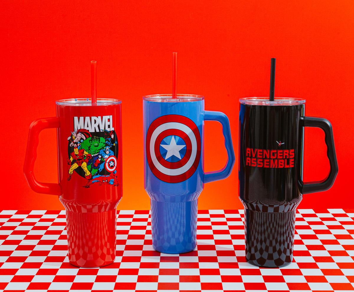 Marvel Comics Captain America 40-Ounce Stainless Steel Tumbler With Handle