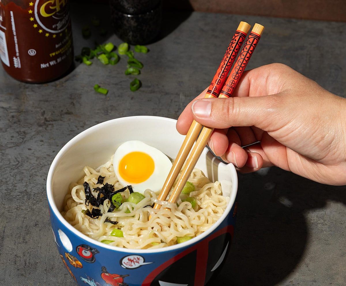 Marvel Deadpool Iconography 20-Ounce Ramen Bowl and Chopstick Set