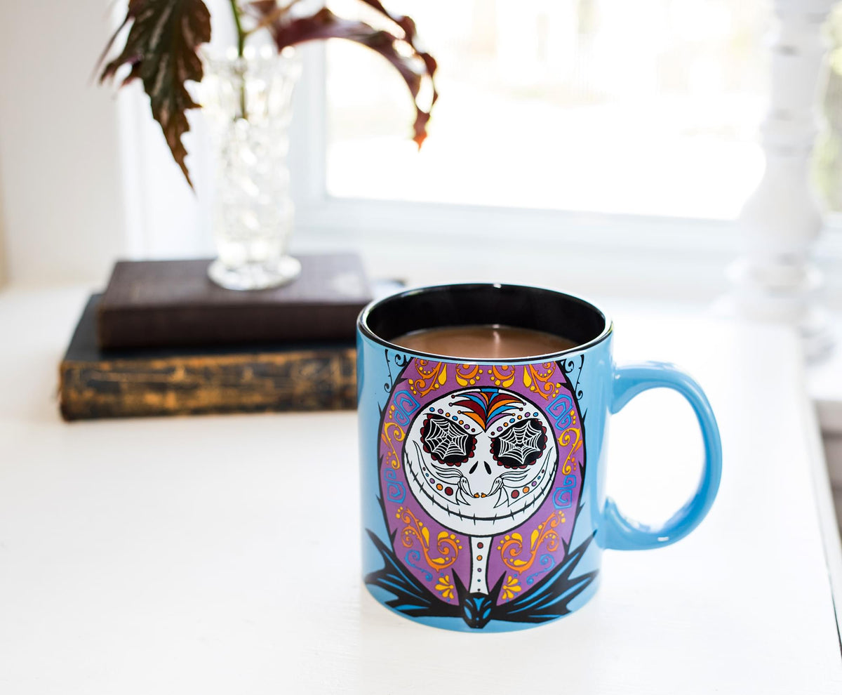 Nightmare Before Christmas Jack & Sally Day of the Dead Ceramic Mug | 20 Ounces