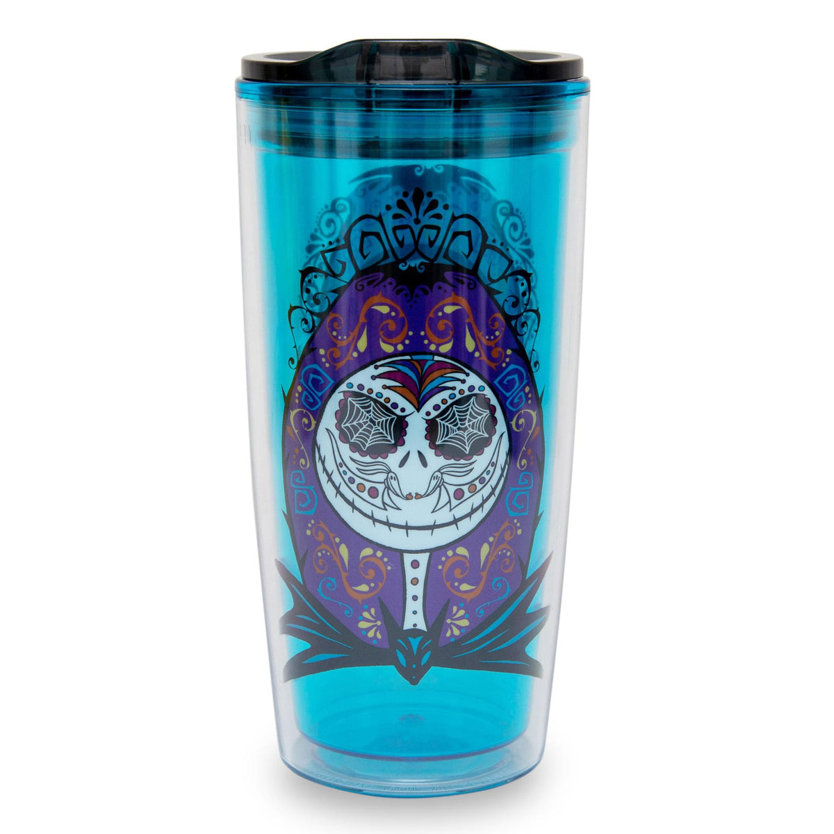 Disney Nightmare Before Christmas Sugar Skulls Plastic Travel Tumbler with Lid