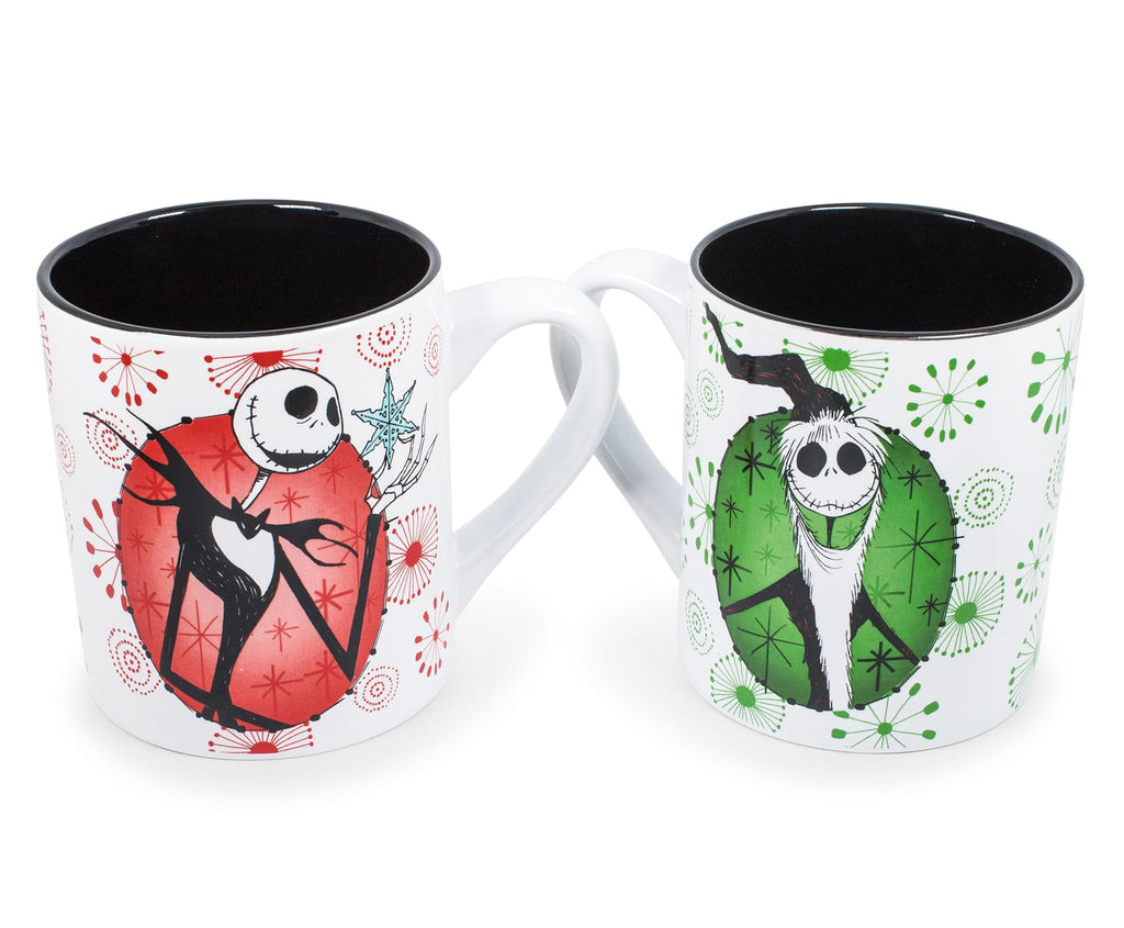 Nightmare Before Christmas Jack Holiday Mugs, Set of 2 | Each Holds 14 Ounces
