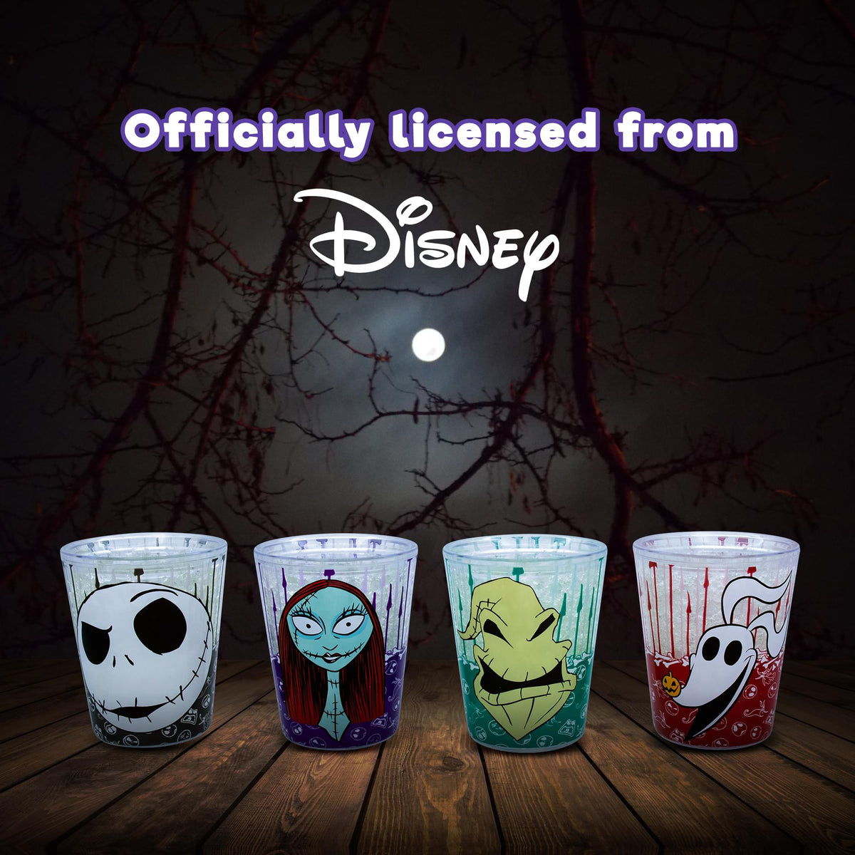 Disney Nightmare Before Christmas Faces 1.5-Ounce Freeze Gel Mini Cups | Set of 4