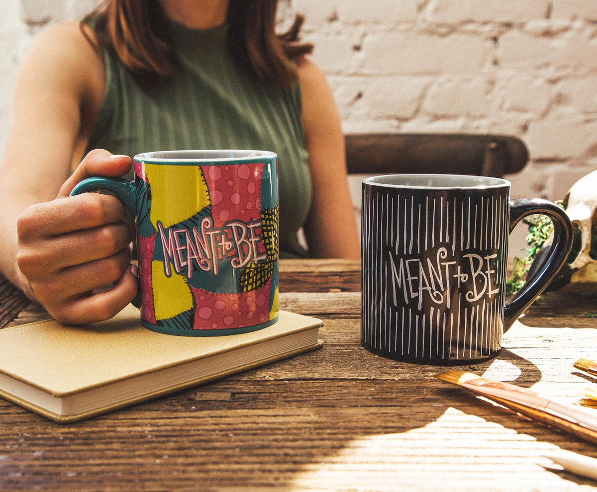Disney Nightmare Before Christmas Jack and Sally "Meant To Be" Ceramic Mug Set
