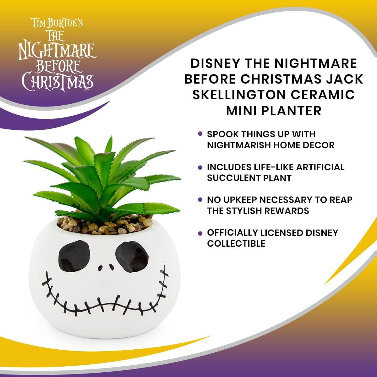 Disney The Nightmare Before Christmas Jack Skellington Ceramic Mini Planter