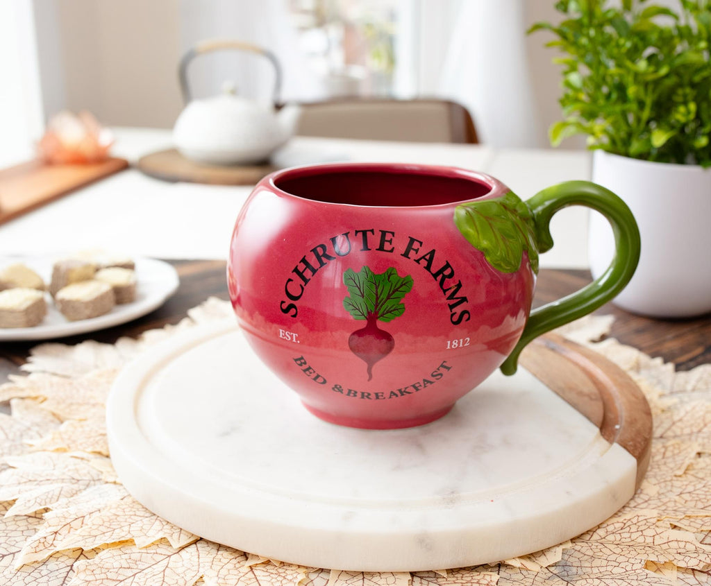 The Office Schrute Farms Beet 3D Sculpted Ceramic Mug | Holds 20 Ounces