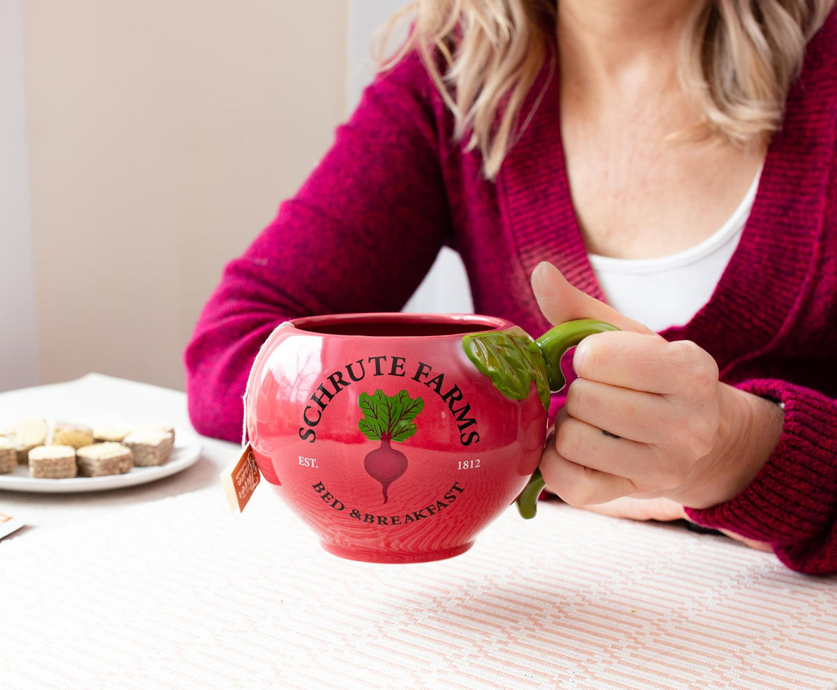 The Office Schrute Farms Beet 3D Sculpted Ceramic Mug | Holds 20 Ounces