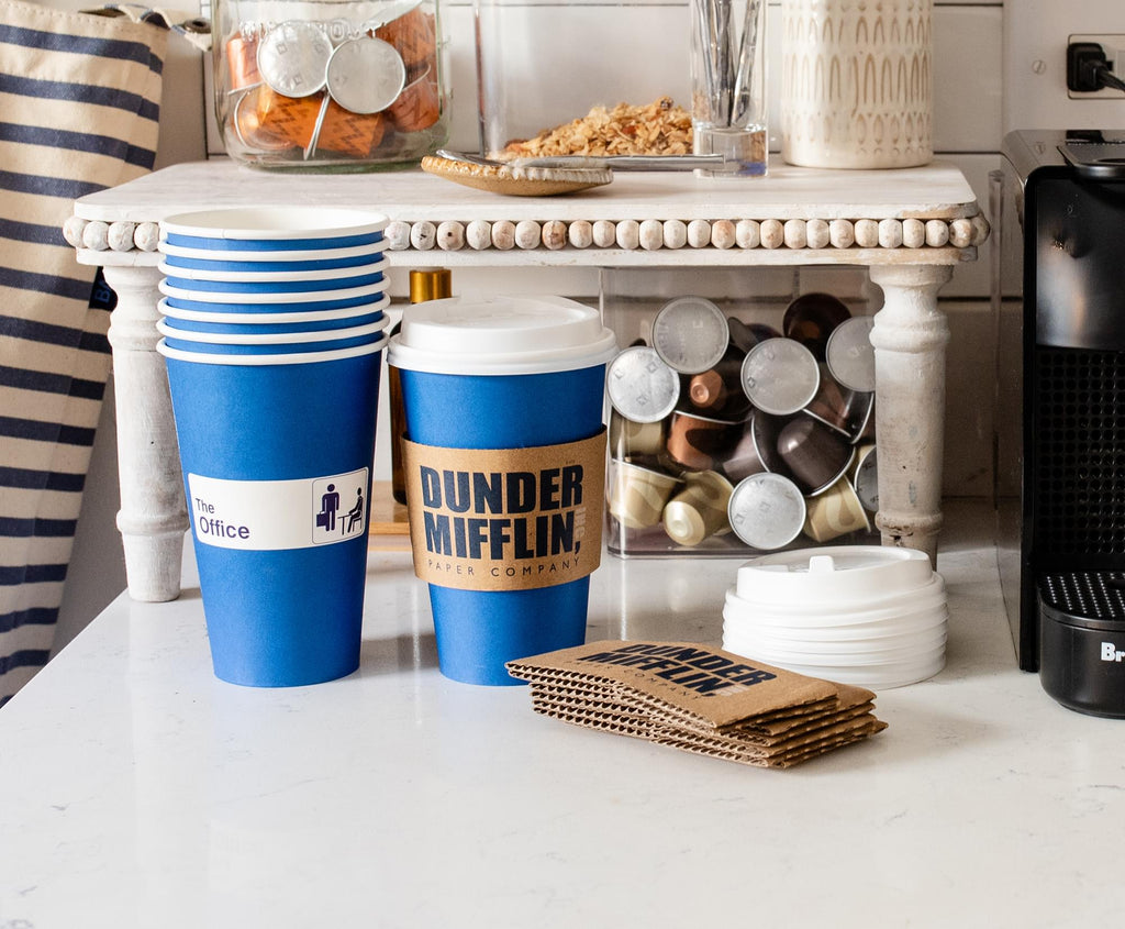 The Office Dunder Mifflin Disposable Paper Travel Cups With Lids | Set of 8