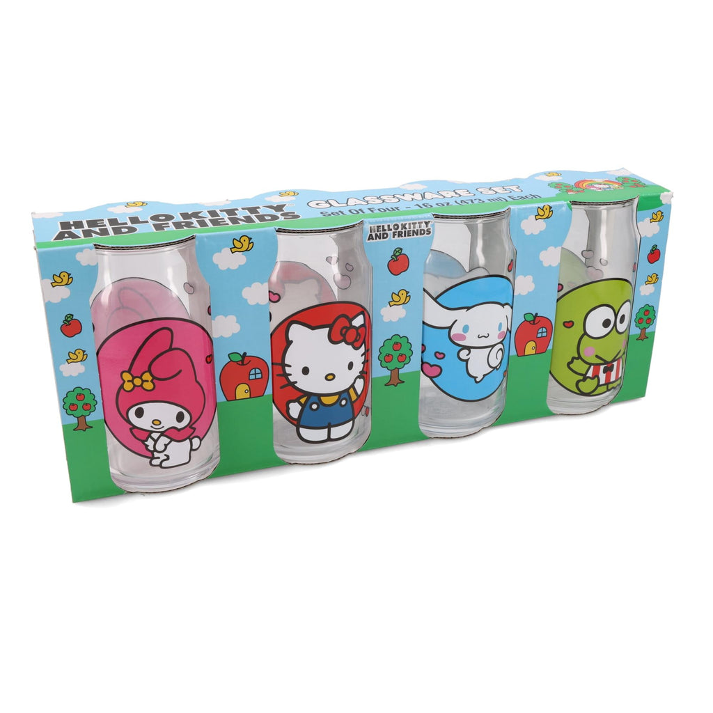 Sanrio Hello Kitty and Friends 4-Piece Glass Set | Each Holds 16 Ounces