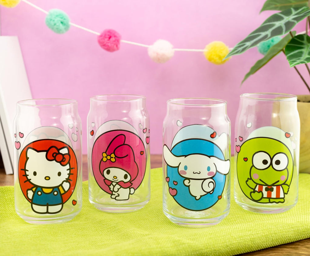 Sanrio Hello Kitty and Friends 4-Piece Glass Set | Each Holds 16 Ounces