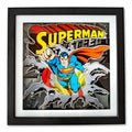 DC Comics Superman "Man of Steel" Wood Frame 3D Shadow Box Wall Art | 15 x 15 Inches