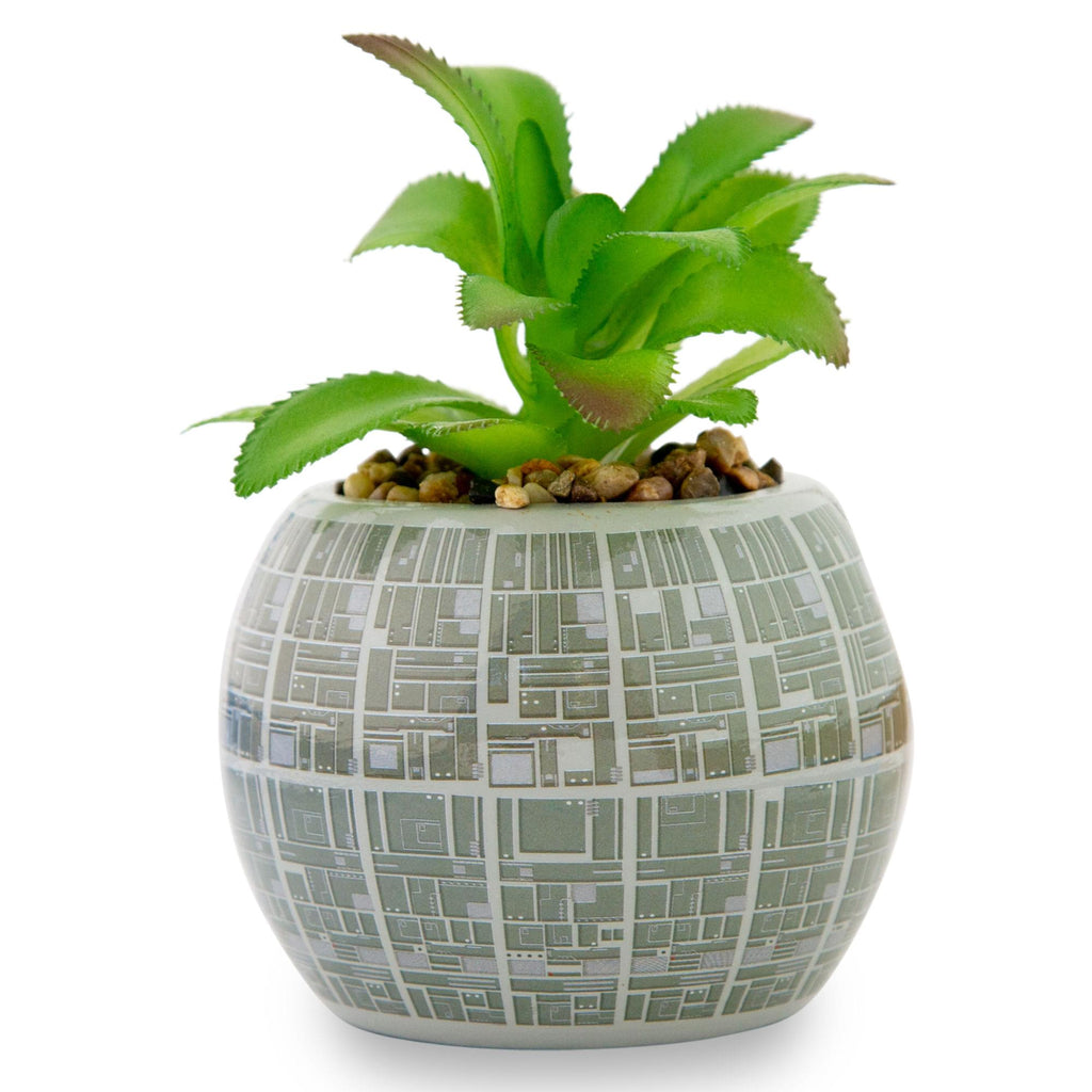 Star Wars Death Star 3-Inch Ceramic Mini Planter With Artificial Succulent
