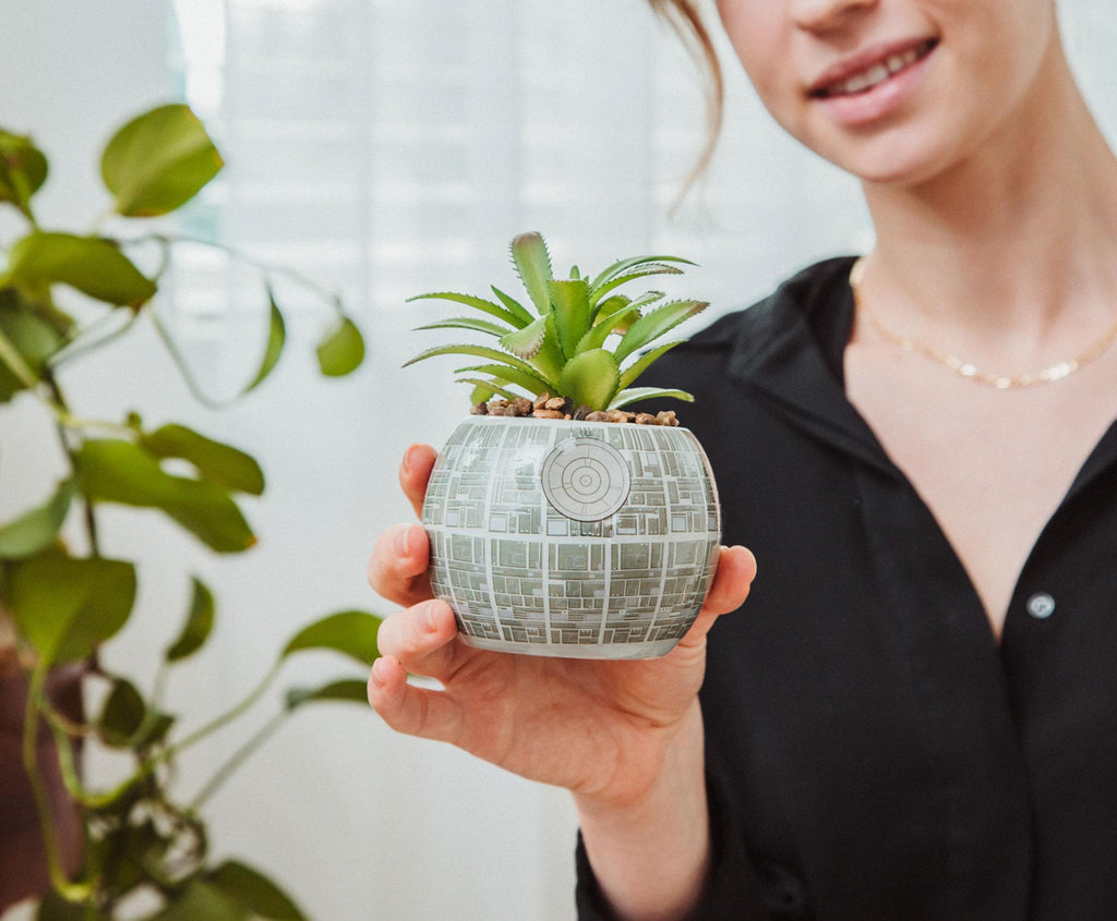 Star Wars Death Star 3-Inch Ceramic Mini Planter With Artificial Succulent