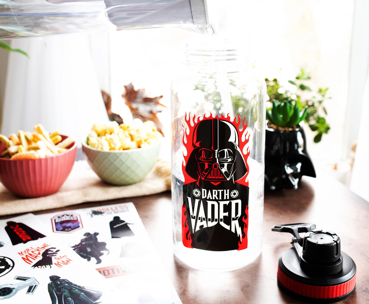 Star Wars Darth Vader Twist Spout Water Bottle and Sticker Set | Holds 32 Ounces