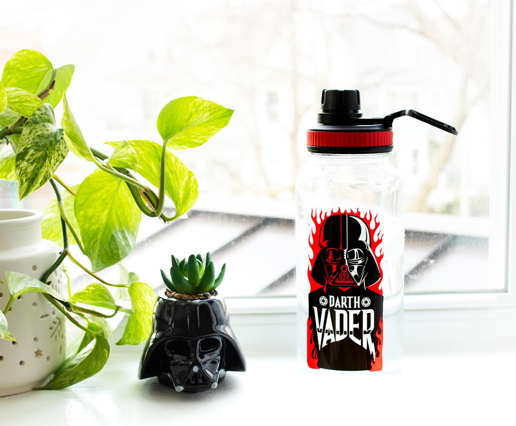 Star Wars Darth Vader Twist Spout Water Bottle and Sticker Set | Holds 32 Ounces