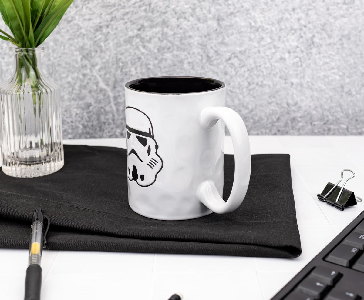 Star Wars Stormtrooper Wax-Resist Ceramic Pottery Mug | Holds 17 Ounces