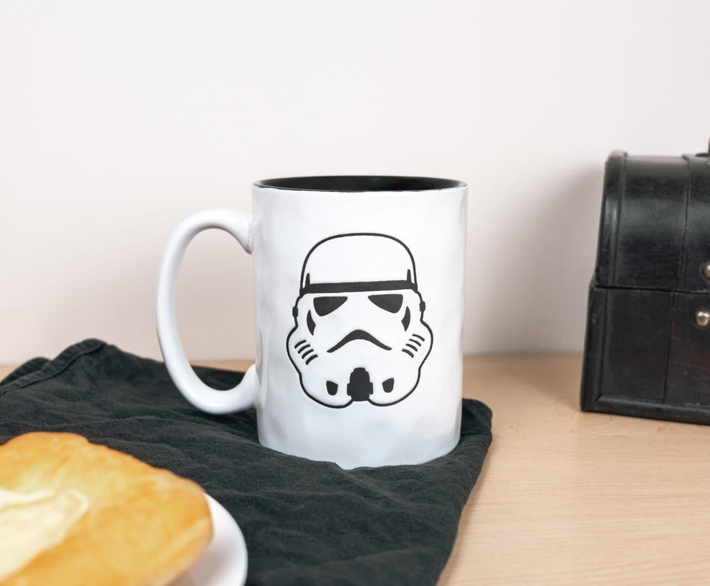 Star Wars Stormtrooper Wax-Resist Ceramic Pottery Mug | Holds 17 Ounces