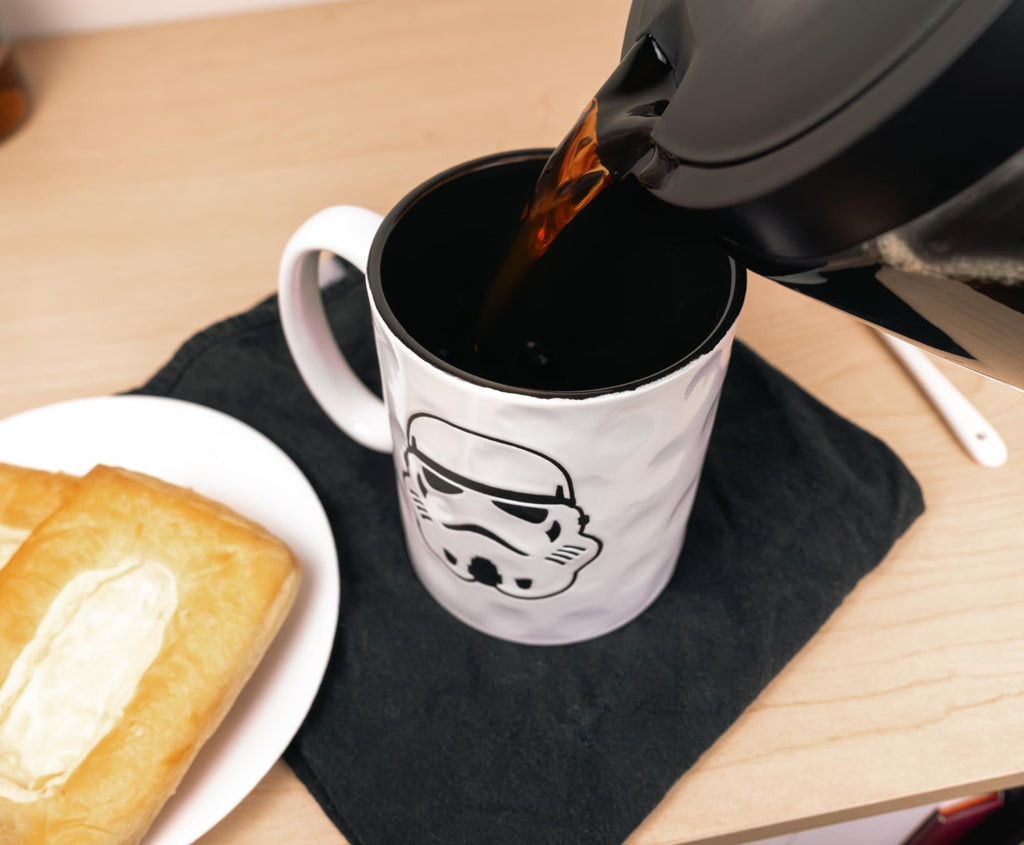 Star Wars Stormtrooper Wax-Resist Ceramic Pottery Mug | Holds 17 Ounces