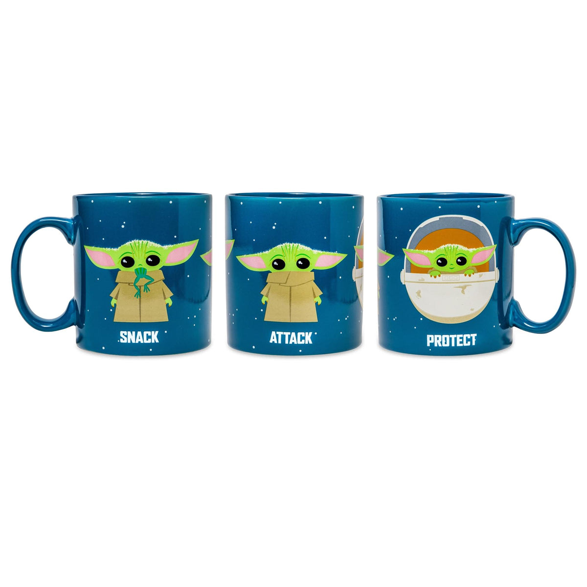Star Wars: The Mandalorian "Protect Attack Snack" Ceramic Mug | Holds 20 Ounces