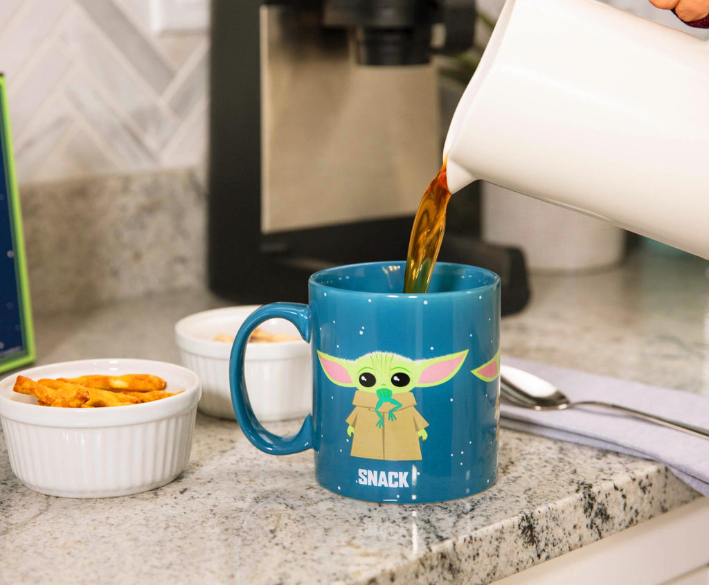 Star Wars: The Mandalorian "Protect Attack Snack" Ceramic Mug | Holds 20 Ounces