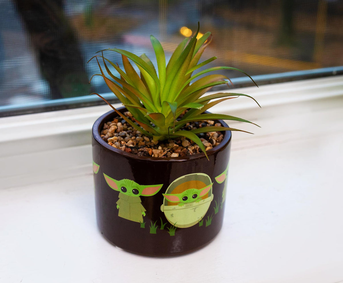 Star Wars: The Mandalorian The Child Ceramic Planter with Artificial Succulent
