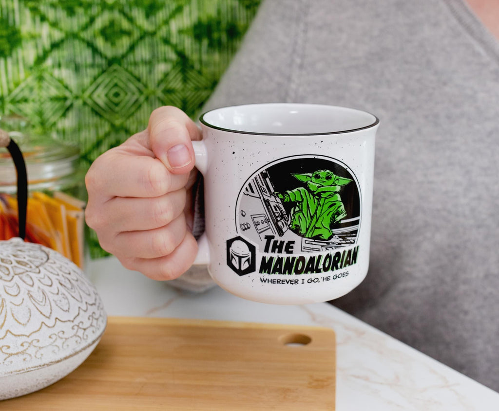 Star Wars: The Mandalorian Grogu Ceramic Camper Mug | Holds 20 Ounces