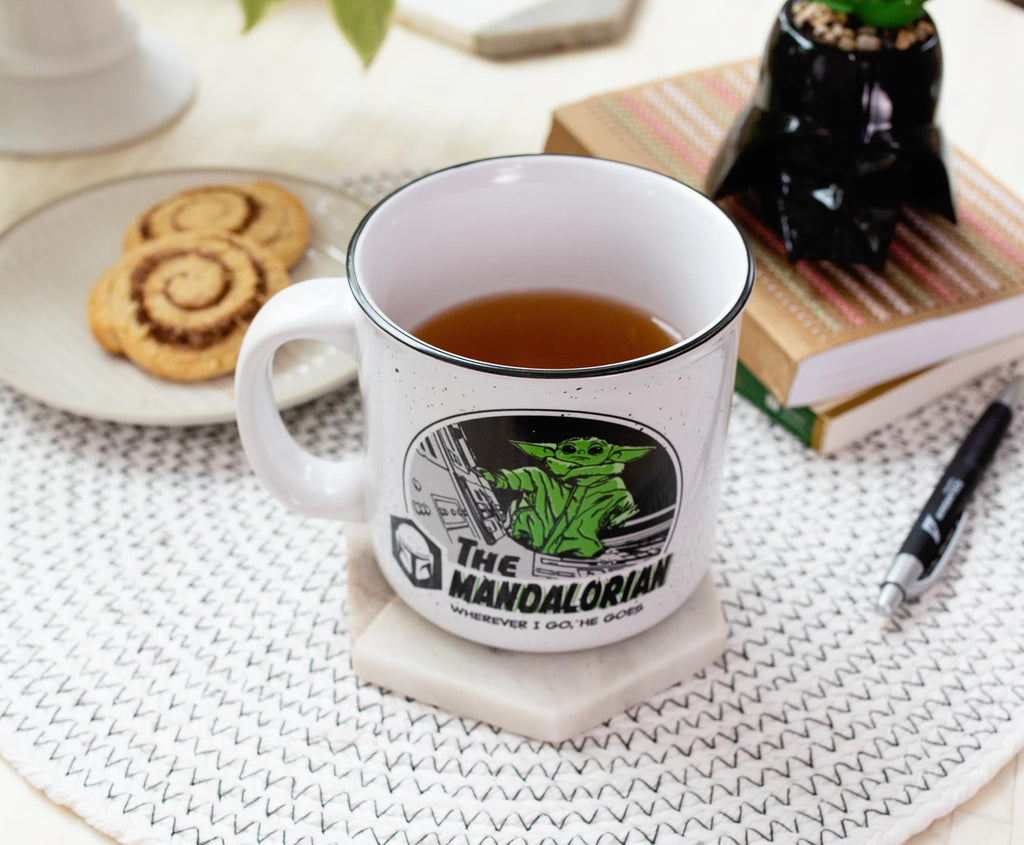 Star Wars: The Mandalorian Grogu Ceramic Camper Mug | Holds 20 Ounces