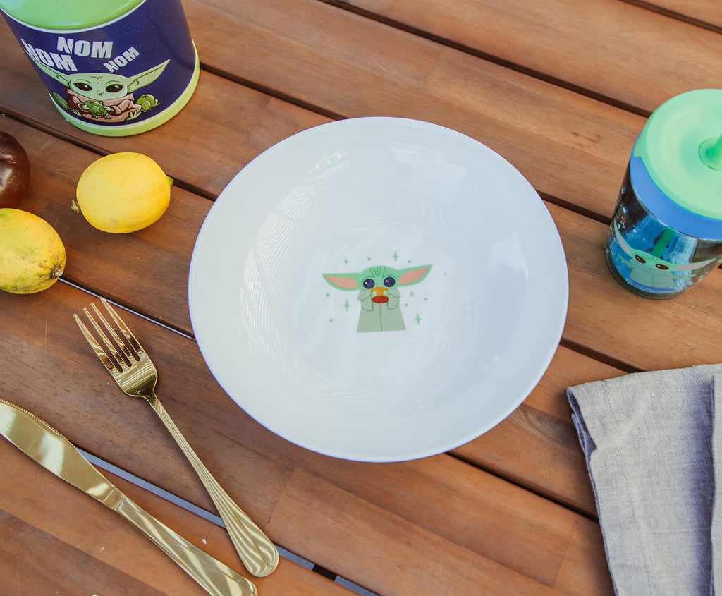 Star Wars: The Mandalorian Grogu Snack Time 9-Inch Ceramic Dinner Bowl