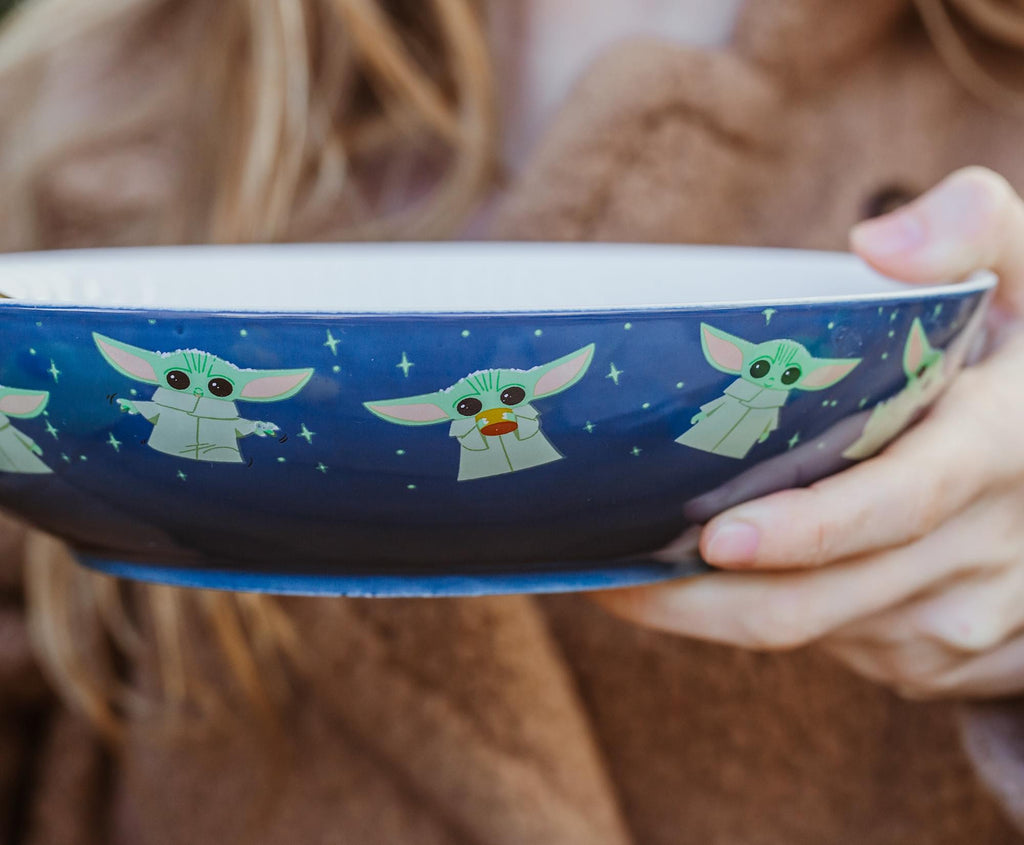 Star Wars: The Mandalorian Grogu Snack Time 9-Inch Ceramic Dinner Bowl