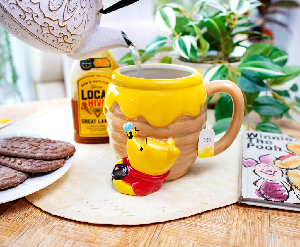 Disney Winnie the Pooh Honey Pot Sculpted Ceramic Mug | Holds 23 Ounces