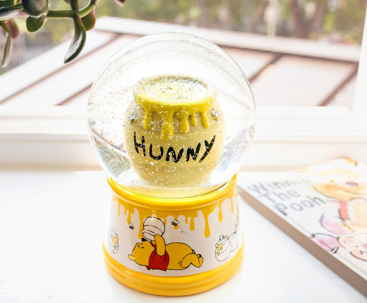 Disney Winnie The Pooh Hunny Pot Light-Up Snow Globe | 6 Inches Tall