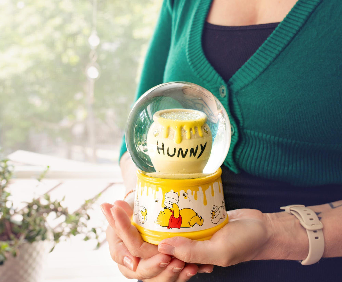 Disney Winnie The Pooh Hunny Pot Light-Up Snow Globe | 6 Inches Tall
