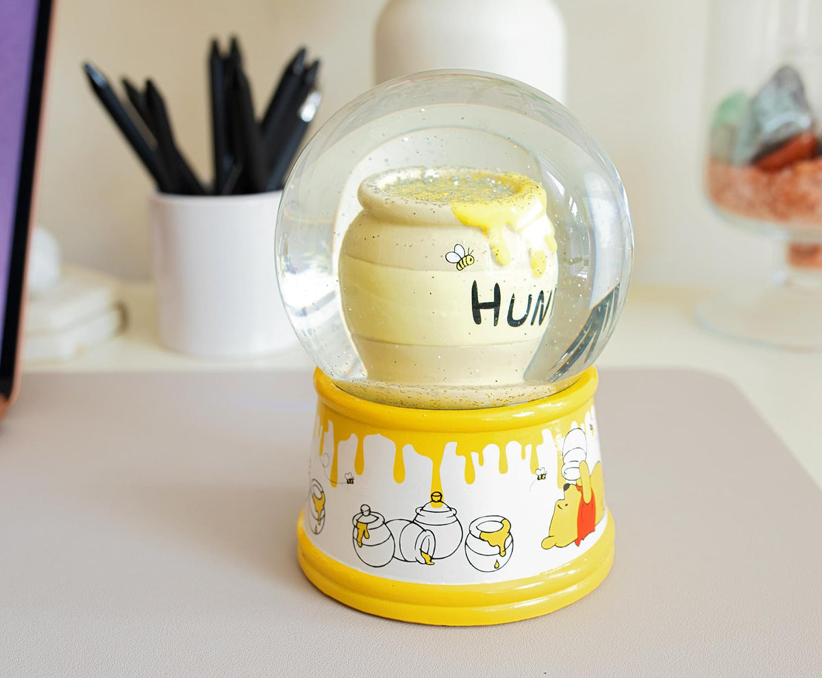 Disney Winnie The Pooh Hunny Pot Light-Up Snow Globe | 6 Inches Tall