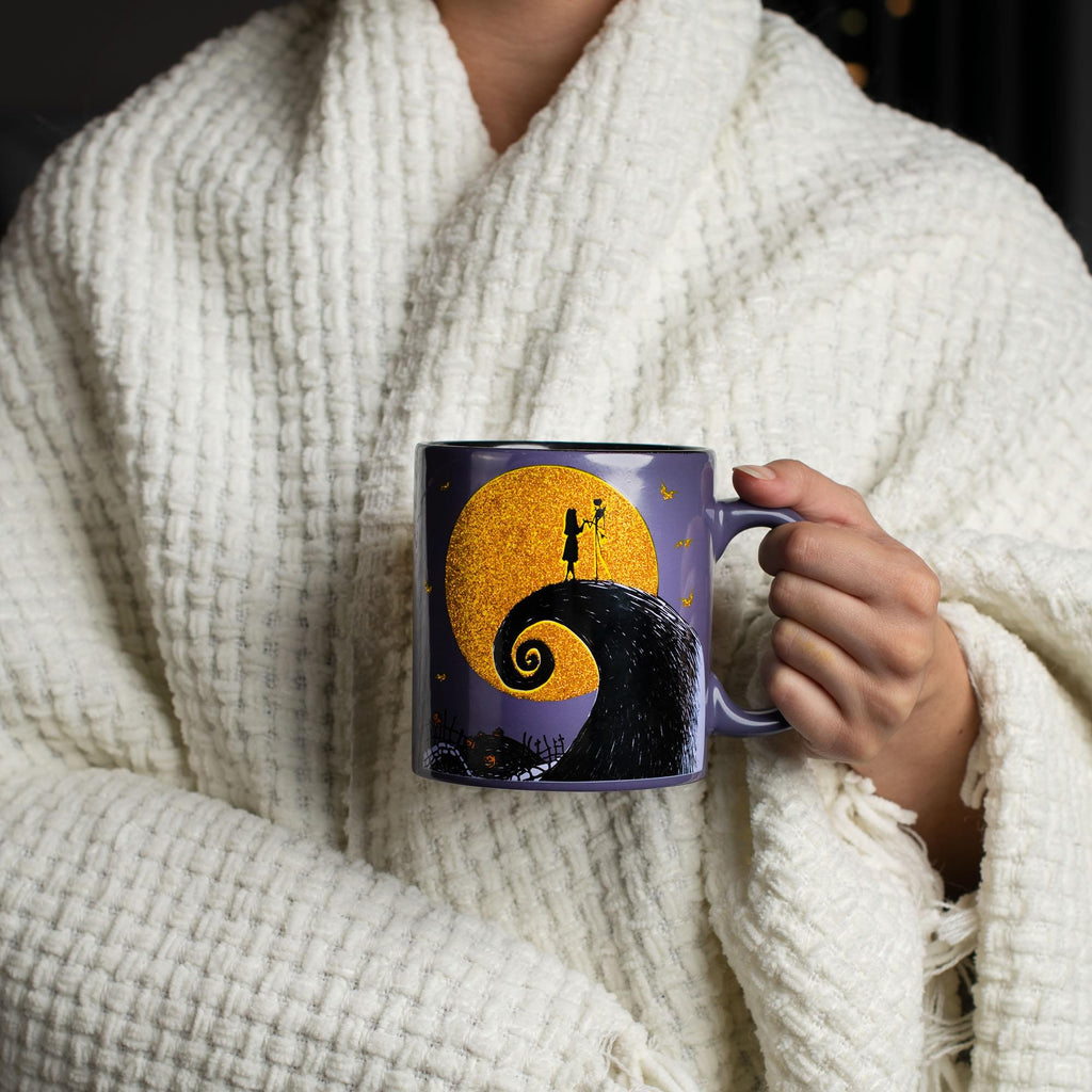 Disney The Nightmare Before Christmas Ceramic Glitter Mug | Holds 20 Ounces