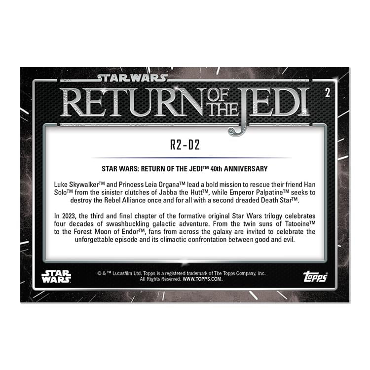 Star Wars ROTJ 40th Anniversary 2023 Topps Card #2 | R2-D2
