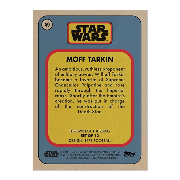 Star Wars 2023 Throwback Thursday Topps Set #17 | 1978 Football
