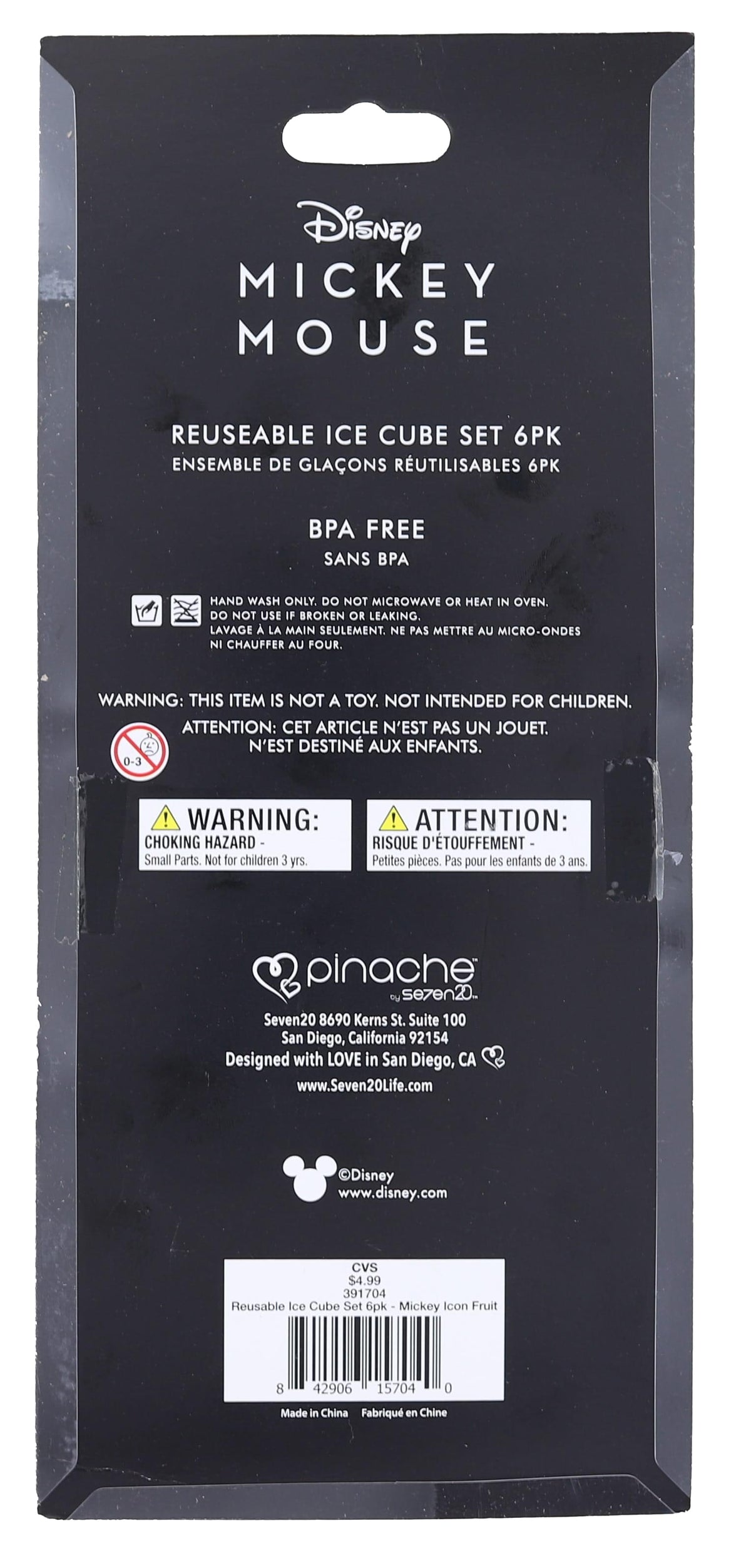 Disney Mickey Mouse 6 Piece Reuseable Ice Cube Set