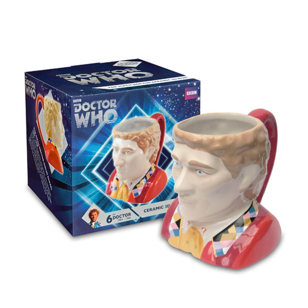 Doctor Who 6th Doctor Colin Barker Ceramic 3D Toby Jug Mug