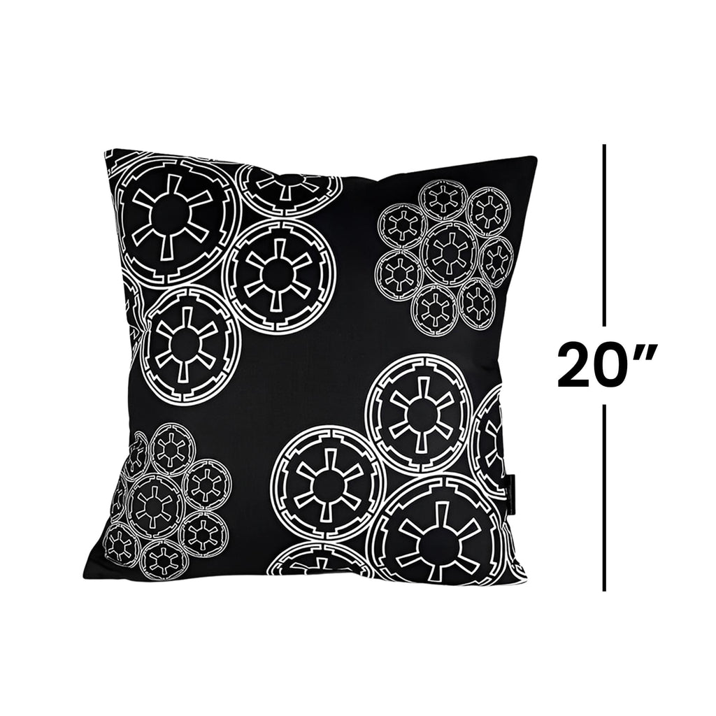 Star Wars Black Throw Pillow | White Imperial Logo | 20 x 20 Inches | Set of 2