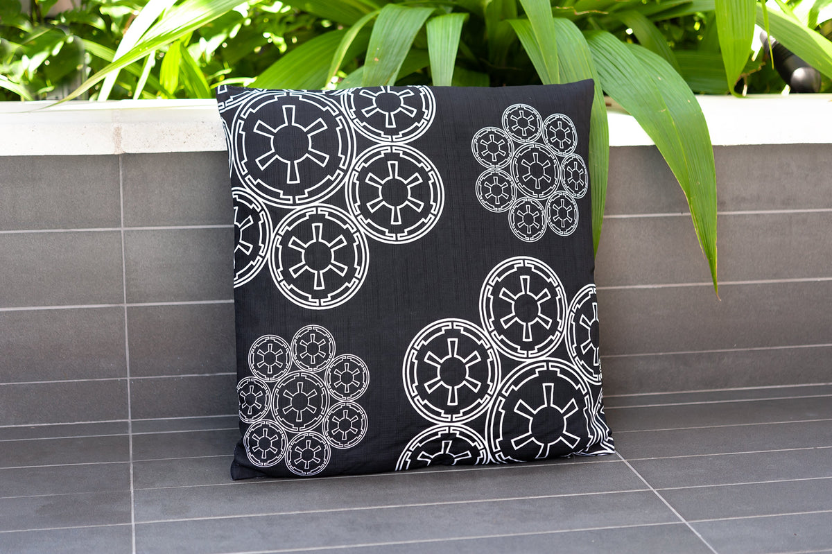 Star Wars Throw Pillow | Empire Imperial Symbol Cluster Design | 20 x 20 Inches