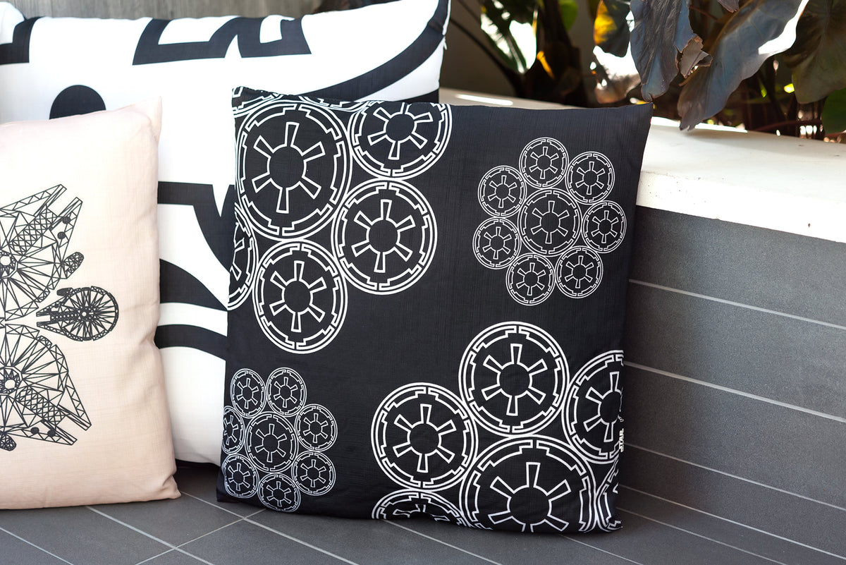 Star Wars Throw Pillow | Empire Imperial Symbol Cluster Design | 20 x 20 Inches