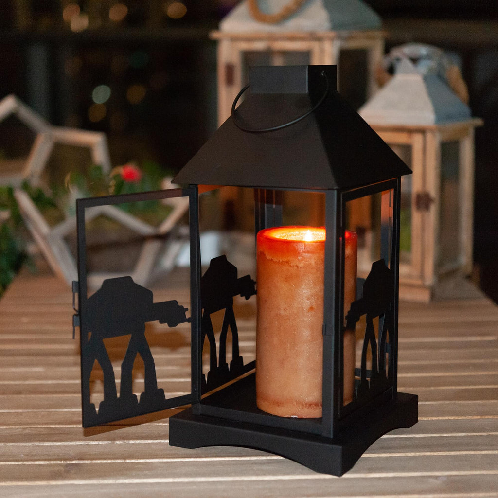 Star Wars Black Stamped Lantern | Imperial AT-AT Walker | 14 Inches Tall