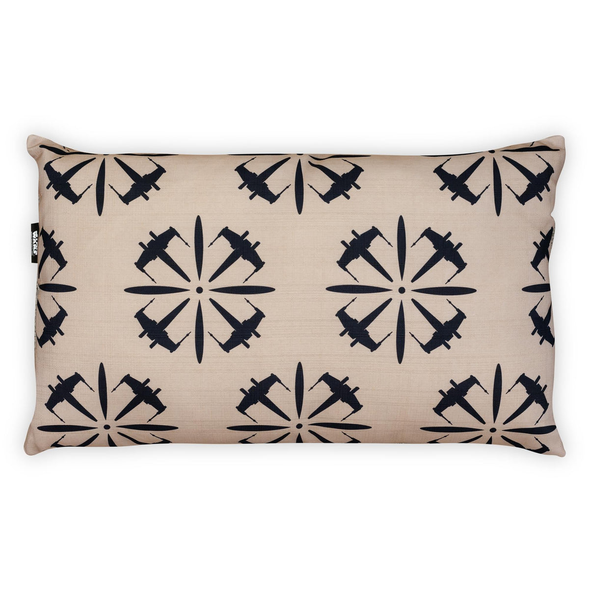 Star Wars Lumbar Throw Pillow | Black X-Wing Fighter Design | 15 x 24 Inches