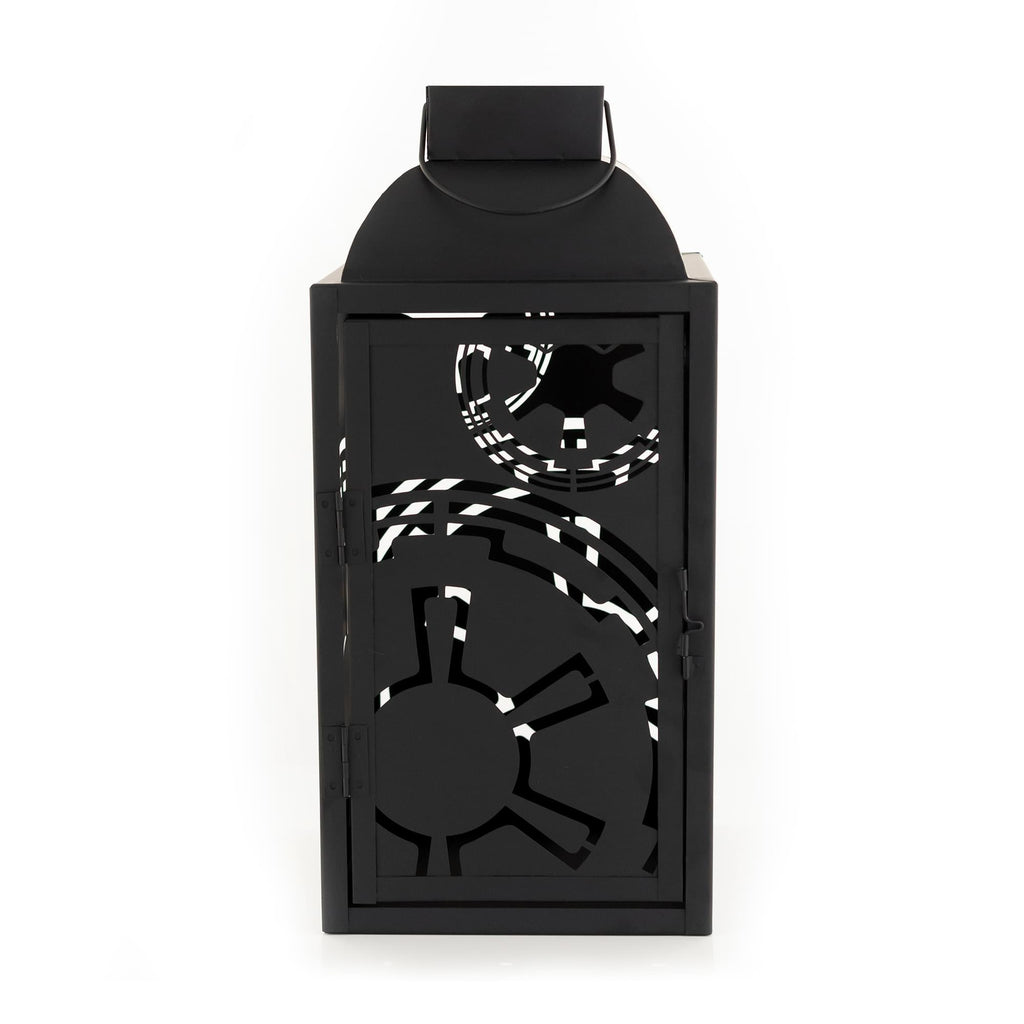 Star Wars Black Stamped Lantern | Empire Imperial Symbol | 14 Inches Tall