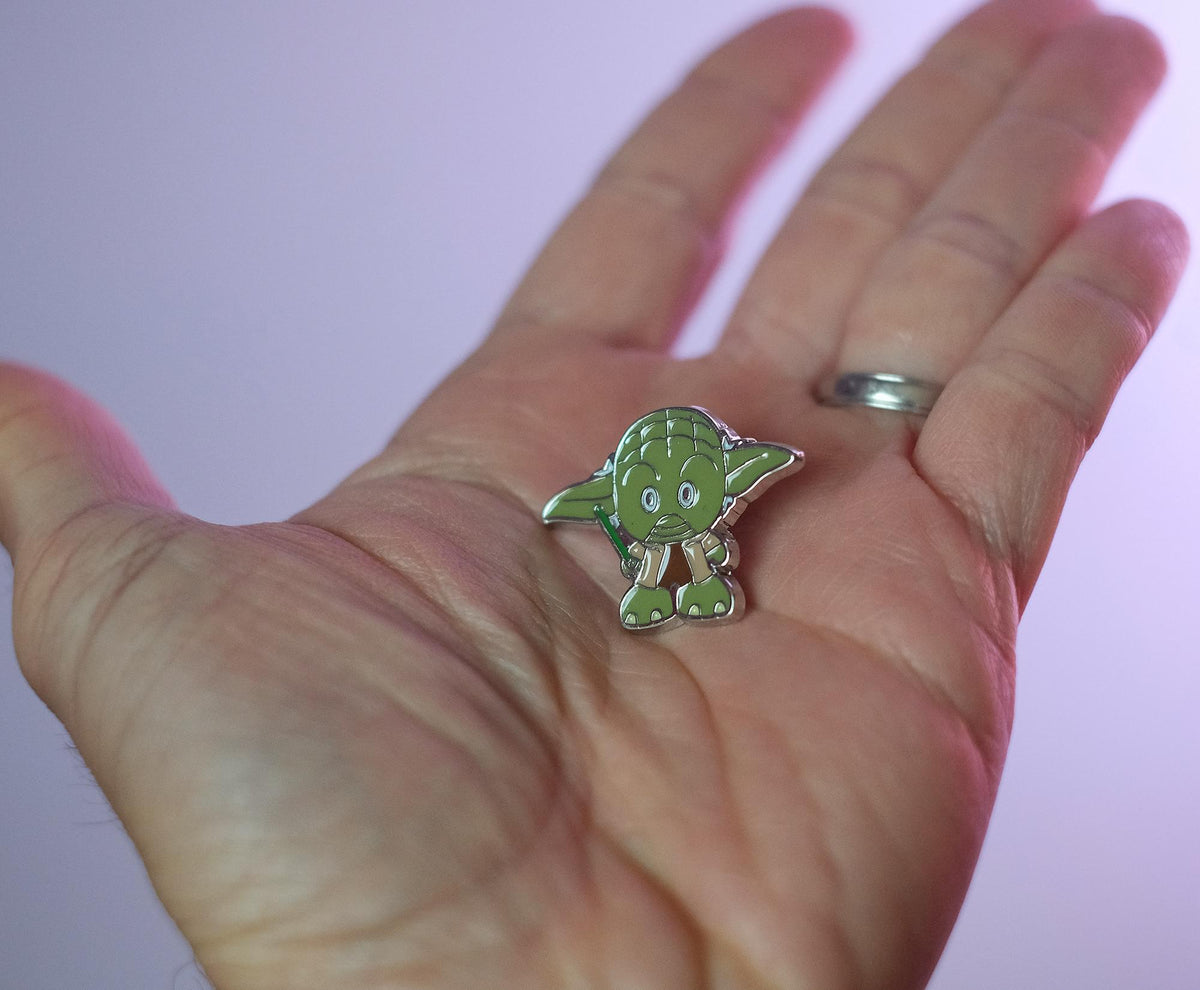 Star Wars Yoda Stylized Plush Character And Enamel Pin | Measures 7 Inches Tall